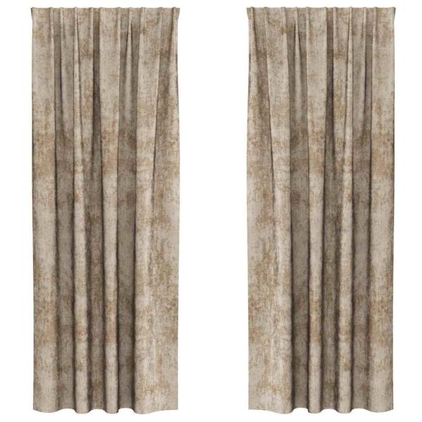 Samtvorhänge 2 stk. Champagner 245 x 140 cm Samt