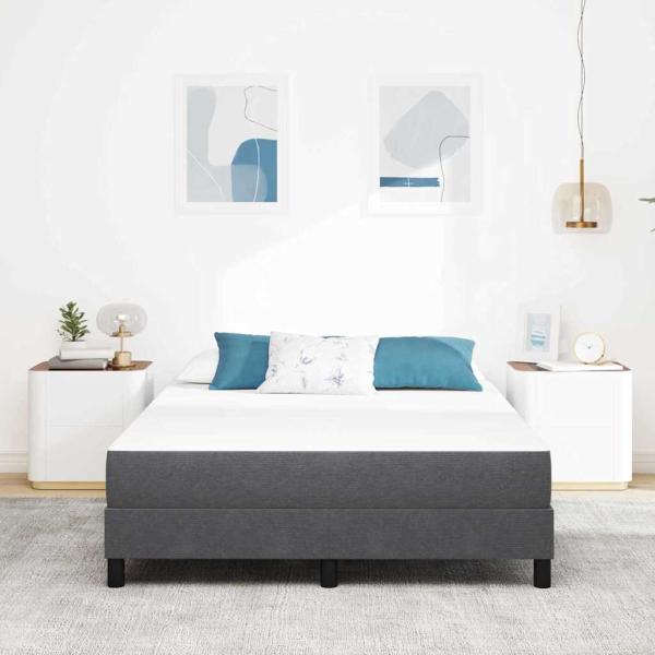 Bettmatratze mit Matratze Grau 140 x 190 cm Stoff
