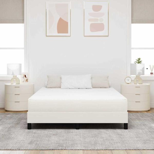 Bettmatratze mit Matratze Creme 140 x 200 cm Stoff