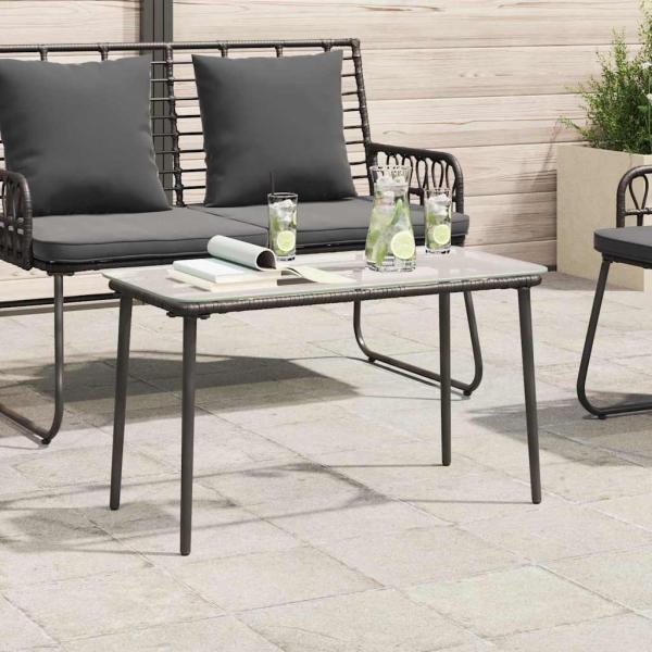 Gartentisch Schwarz 80 x 40 x 45 cm Poly-Rattan