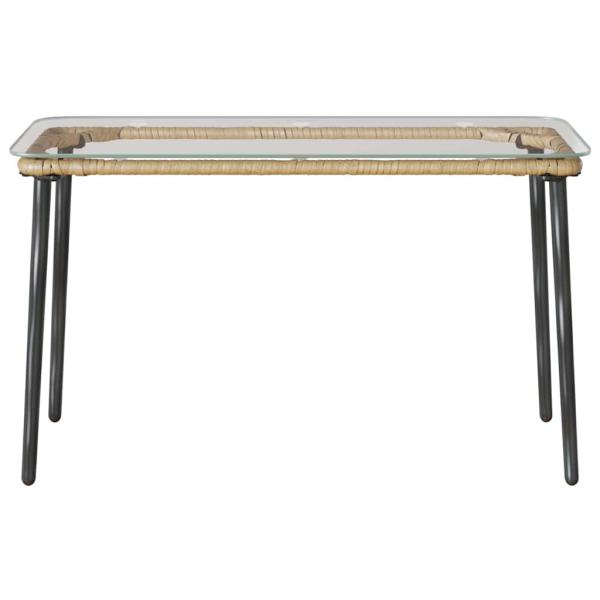 Gartentisch Natur 80 x 40 x 45 cm Poly-Rattan