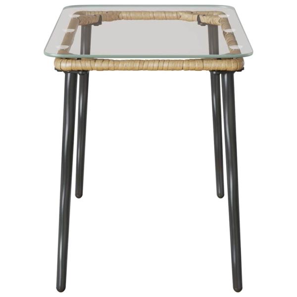 Gartentisch Natur 80 x 40 x 45 cm Poly-Rattan