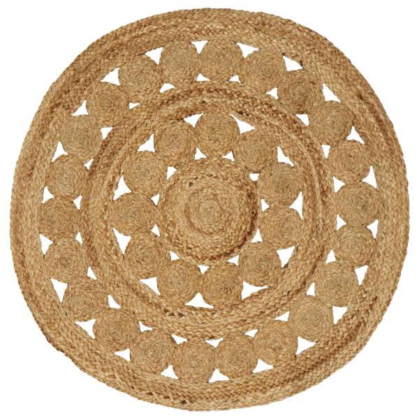 ARDEBO.de - Bereichsteppiche Natur Ø 90 cm Jute