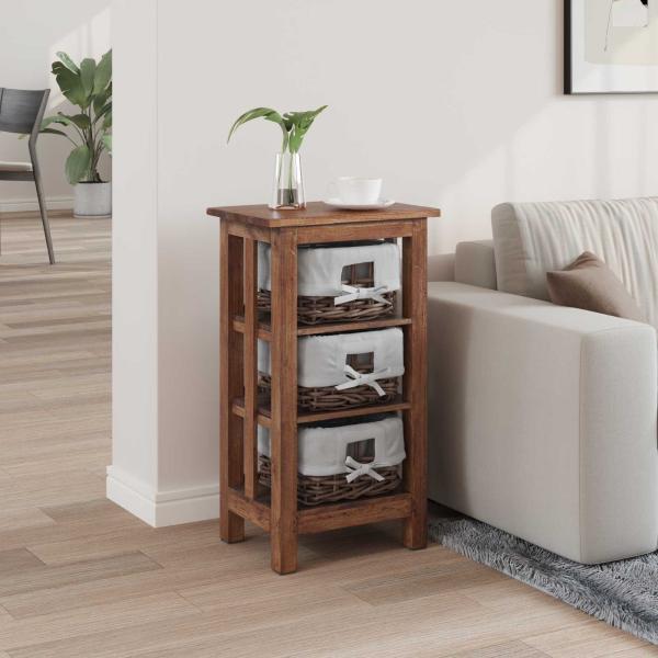 Beistelltisch Braun 38 x 28 x 72 cm Massivholz Mahagoni