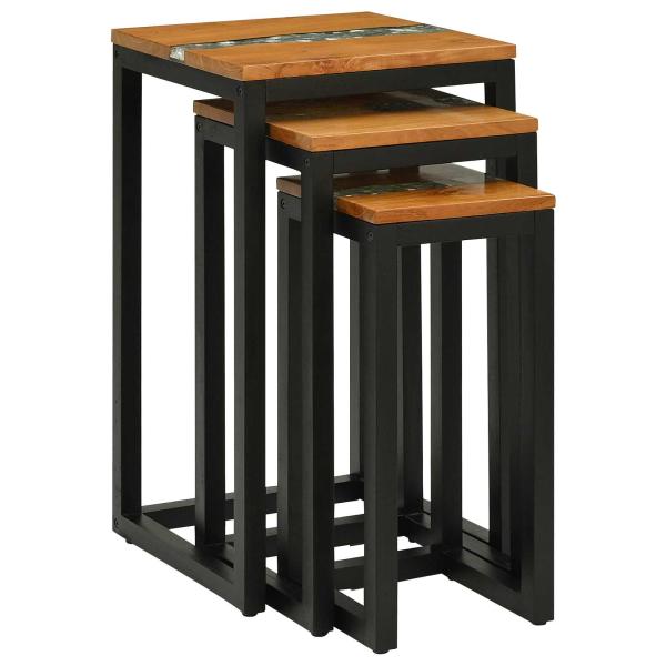 Nestingtisch 3 Stk. Braun Massives Teakholz
