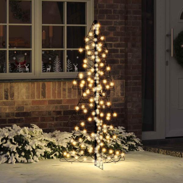 ARDEBO.de - Weihnachtsbaum 160 LEDs Warmes Weiß 150 cm Rattan