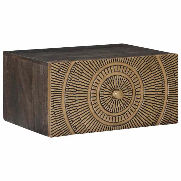 ARDEBO.de - Handgefertigter Nachttisch Kaffeebraun 40 x 30 x 20 cm