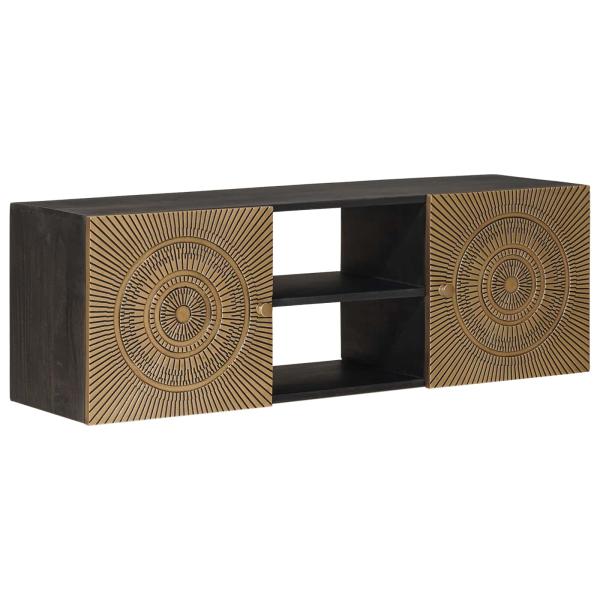 ARDEBO.de - TV-Schränk mit Regal mit Speicher Messing 105 x 30 x 35 cm