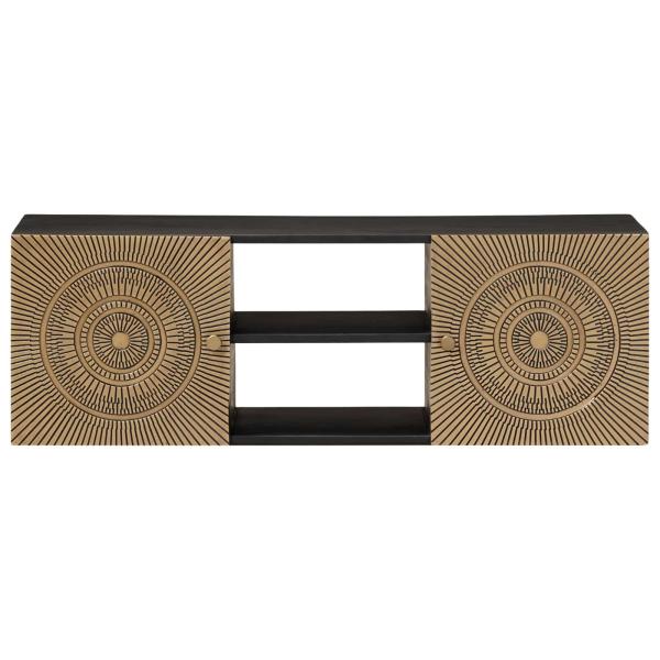 TV-Schränk mit Regal mit Speicher Messing 105 x 30 x 35 cm