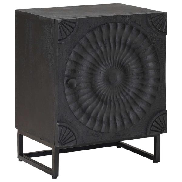 ARDEBO.de - Handgefertigter Nachttisch Schwarz 40 x 30 x 50 cm