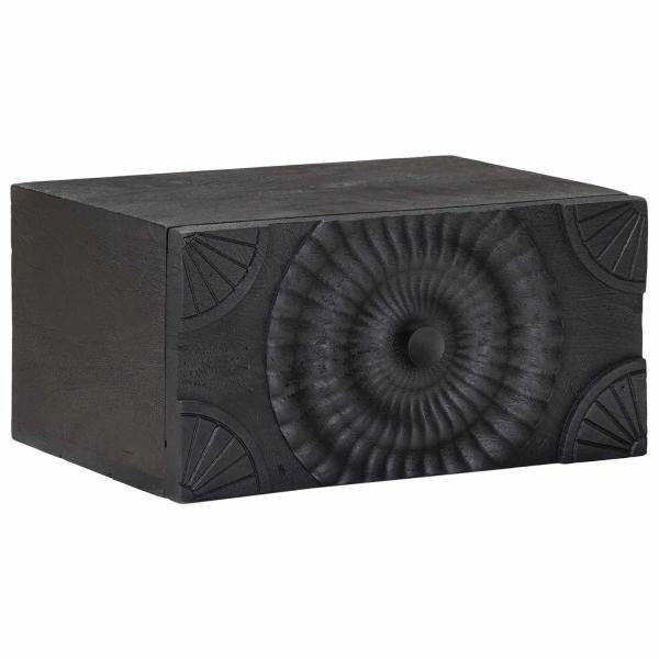 ARDEBO.de - Handgefertigter Nachttisch Schwarz 40 x 30 x 20 cm