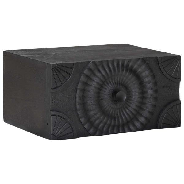 Handgefertigter Nachttisch Schwarz 40 x 30 x 20 cm
