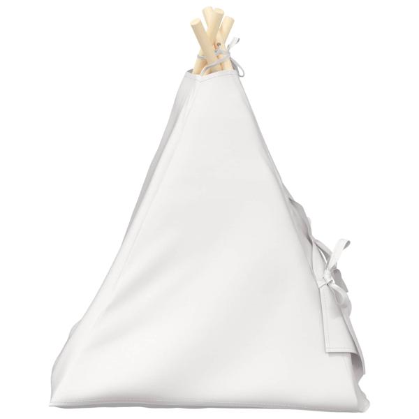 Haustier-Tipi mit Kissen Weiß 50 x 50 x 60 cm Polyester