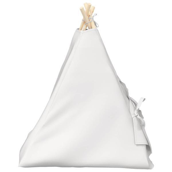 Haustier-Tipi mit Kissen Weiß 60 x 60 x 70 cm Polyester