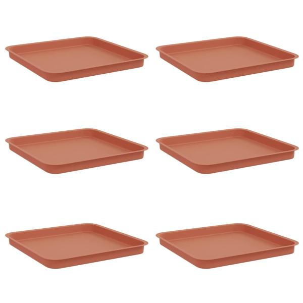 Quadratisches Blumentablett 6 stk. Ziegelrot 36 x 36 x 2,5 cm