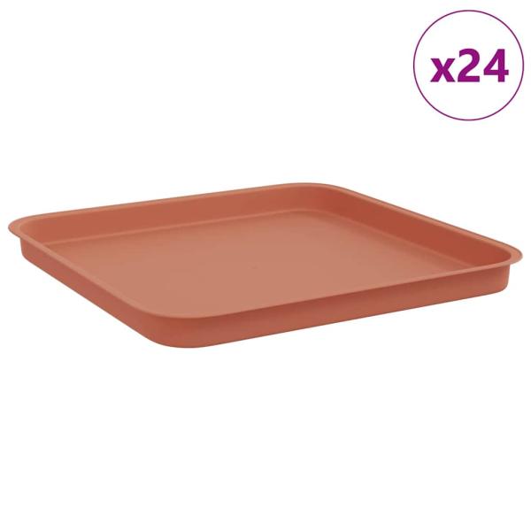 Quadratisches Blumentablett 24 stk. Ziegelrot 32 x 32 x 2,5 cm