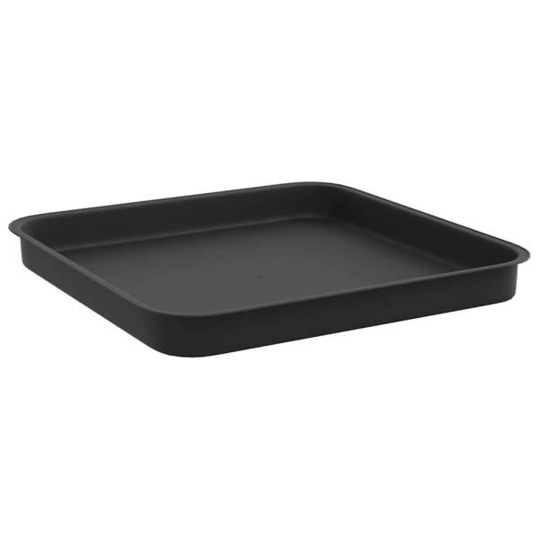 Quadratisches Blumentablett 24 stk. Schwarz Kunststoff