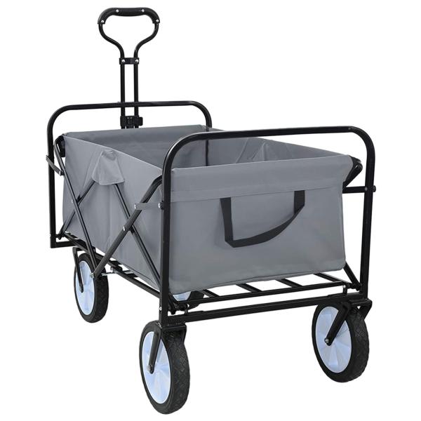 ARDEBO.de - Klapp-Handwagen Grau 94 x 53 x 99 cm Oxford-Stoff