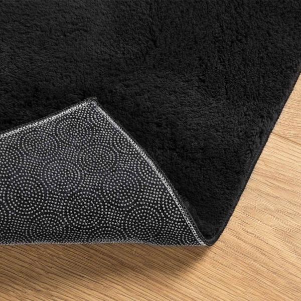 Mittlerer Flor weicher und waschbarer Teppich HUARTE Schwarz
