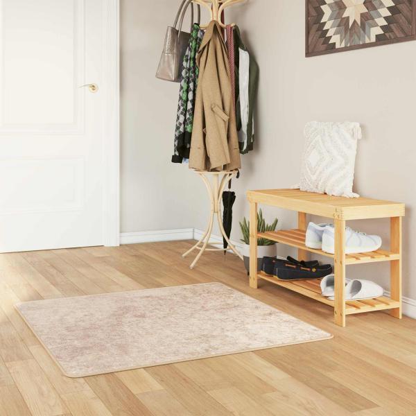 ARDEBO.de - Teppichläufer MARSA Beige 100 x 100 cm Polyester und PVC