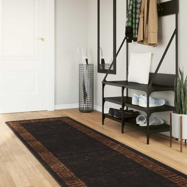 ARDEBO.de - Teppichläufer MARSA Schwarz 100 x 350 cm Polyester und PVC