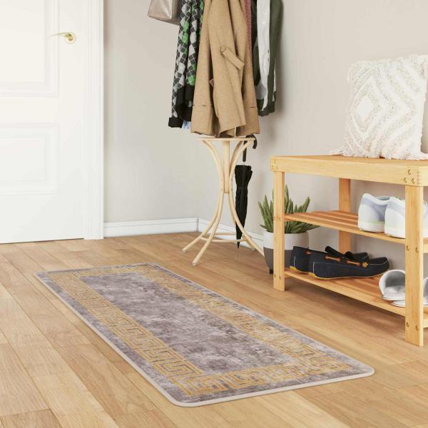 ARDEBO.de - Teppichläufer MARSA Grau 50 x 150 cm Polyester und PVC