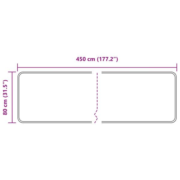 Teppichläufer MARSA Grau 80 x 450 cm Polyester und PVC