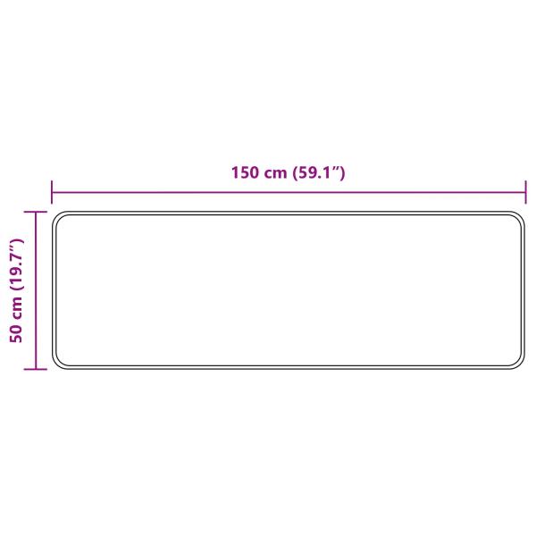Teppichläufer MARSA Schwarz 50 x 150 cm Polyester und PVC