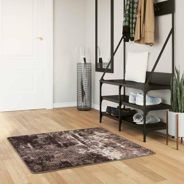 ARDEBO.de - Teppichläufer MARSA Schwarz 100 x 100 cm Polyester und PVC