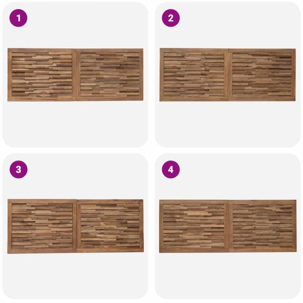 Bettkopfteil Natur Massivholz Teak
