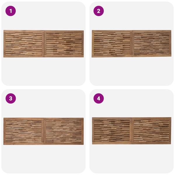 Bettkopfteil Natur Massivholz Teak