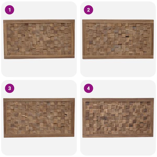 Bettkopfteil Natur Massivholz Teak