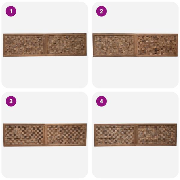 Bettkopfteil Natur Massivholz Teak
