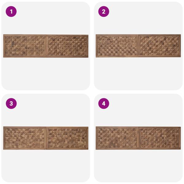 Bettkopfteil Natur Massivholz Teak