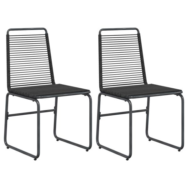 Gartenstühle 2 stk. Schwarz Rattan