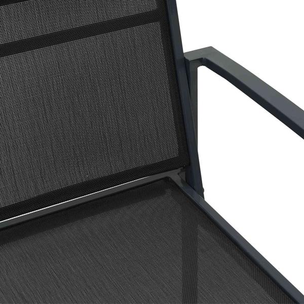 Gartenstühle 2 stk. Schwarz und Anthrazit Textilen-Stoff