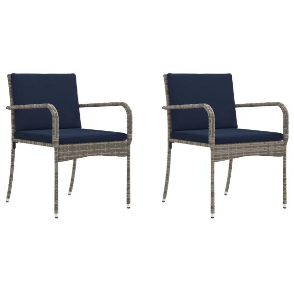 Garten Set Grau Poly-Rattan