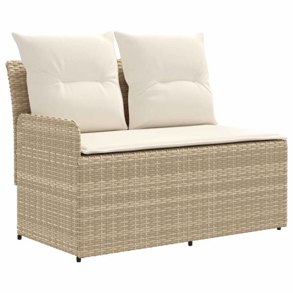 Garten Armlehnen Sofa mit Klapptisch 2 stk. 2-Sitzer PE-Rattan
