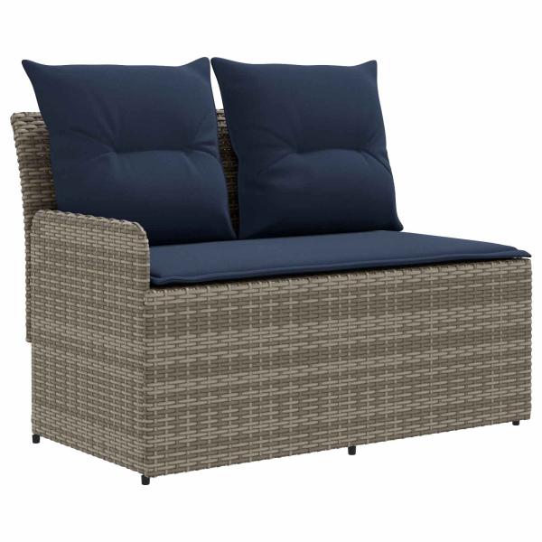 Garten Armlehnen Sofa mit Klapptisch 2 Stück PE-Rattan