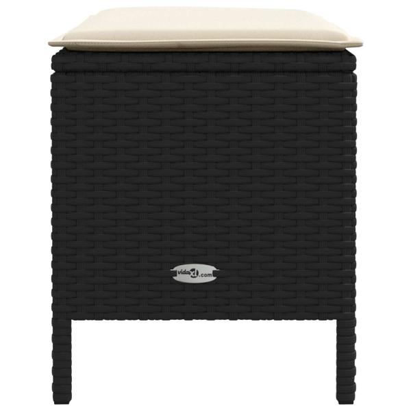 Garten-Fußhocker Schwarz und Creme 80 x 38 x 45 cm PE-Rattan