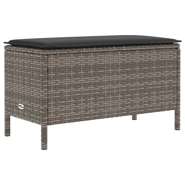 Garten-Fußhocker Grau und Dunkelgrau 80 x 38 x 45 cm PE-Rattan