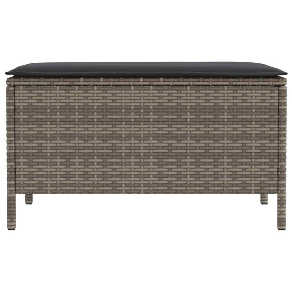 Garten-Fußhocker Grau und Dunkelgrau 80 x 38 x 45 cm PE-Rattan