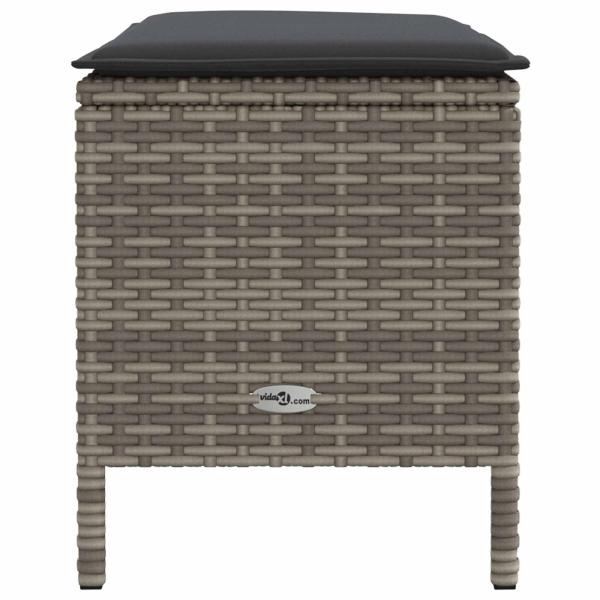 Garten-Fußhocker Grau und Dunkelgrau 80 x 38 x 45 cm PE-Rattan