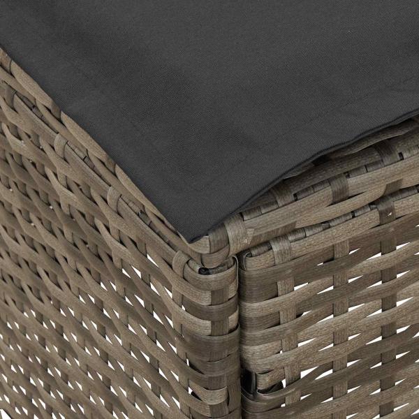 Garten-Fußhocker Grau und Dunkelgrau 80 x 38 x 45 cm PE-Rattan