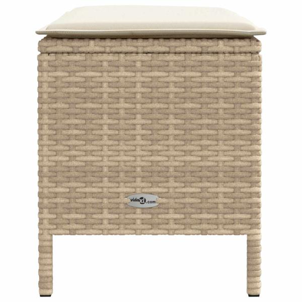 Garten-Fußhocker Beige und Creme 80 x 38 x 42 cm PE-Rattan