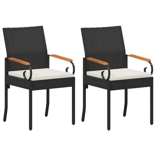 Gartenstühle 2 Stk. Schwarz und Cremeweiß