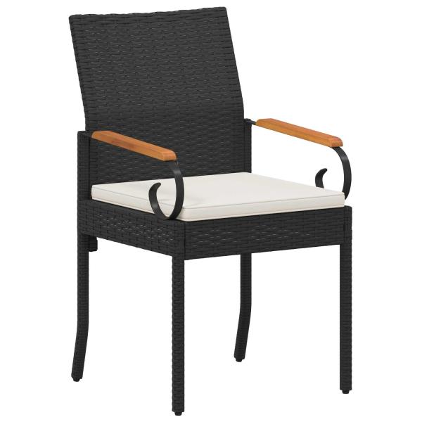 Gartenstühle 2 Stk. Schwarz und Cremeweiß