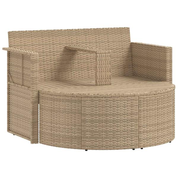 Garten-Sofa 8 stk. Poly-Rattan Beige und Cremeweiß