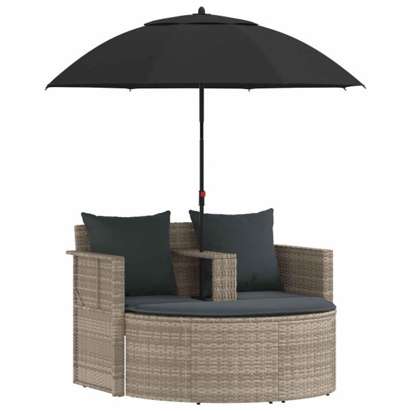 Garten-Sofa 8 stk. Poly-Rattan Hellgrau und Dunkelgrau