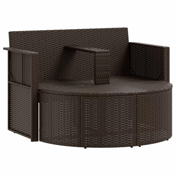 Garten-Sofa Braun und Rot 168 x 168 x 180 cm Polyrattan
